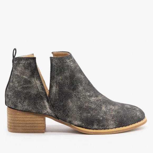 ARider Girl Marbled Finish Side V-Cut Booties‎ Boots Gray 8 - Picture 11 of 11